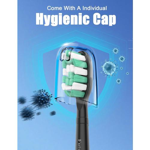 Toothbrush Replacement Brush Heads for Philips Sonicare C1 C2 ProtectiveClean 4100 5100 5300, Electric Sonic Tooth Refill Head Plaque Control, 10 Pack, Black