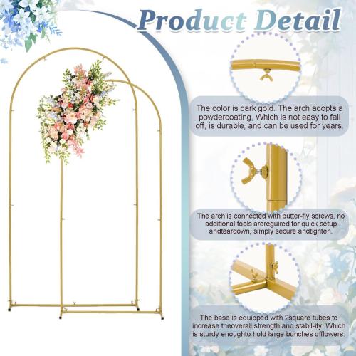 Arch Backdrop Stand and Cover Set,6.6FT, 6FT Wedding Arch Frame,Balloon Arch Stand for Birthday Party, Graduation,Ceremony,Baby Shower Decorations