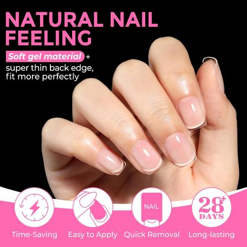 UNA GELLA Extra Short Square Nail Tips XS 216pcs Soft Gel Tips