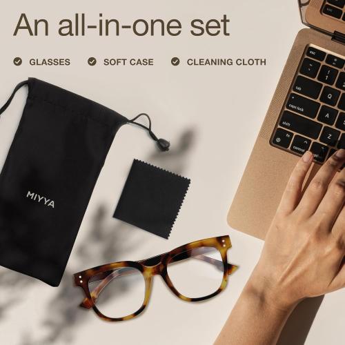 miyya Blue Light Glasses for Women & Men – Oversized UV & Blue Light Blocker Chunky Frames, Stylish Eyewear Accessories