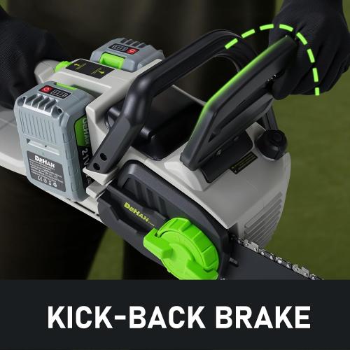 16 Inch Brushless Electric Chainsaw with 2 x 4.0Ah 21V Battery, Tool-Free Chain Tensioning, Instant Chain Brake & Transparent Oil Tank – Tools for Tree Trimming & Wood Cutting