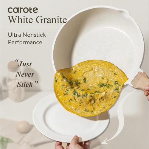 CAROTE 26pcs Pots and Pans Set, Nonstick Cookware Sets, with Grill Pan | With 6.5-Qt Stockpot, Lightweight & Durable, Steamer Included, Fast & Even Heating, Induction Compatible