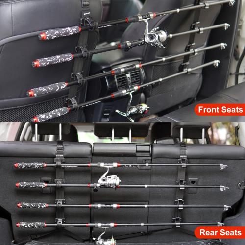 OJYDOIIIY Fishing Rod Racks for Car, 4-Rod or Combos Capacity Rod Holder for Car,SUV,Truck Front or Rear Seats