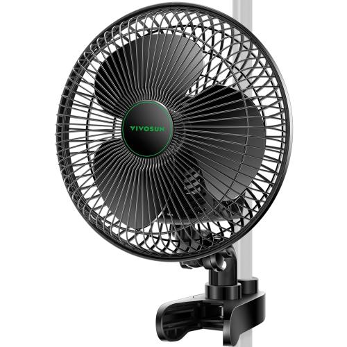Size 6 Color Black VIVOSUN AeroWave A6 6-Inch Clip-on Fan, Patented Portable Indoor Fan with Clip, 2-Speed Adjustment, Cord, Strong Airflow but Low Noise, and Fully-Adjustable Tilt for Grow Tent, Black, 1-Pack