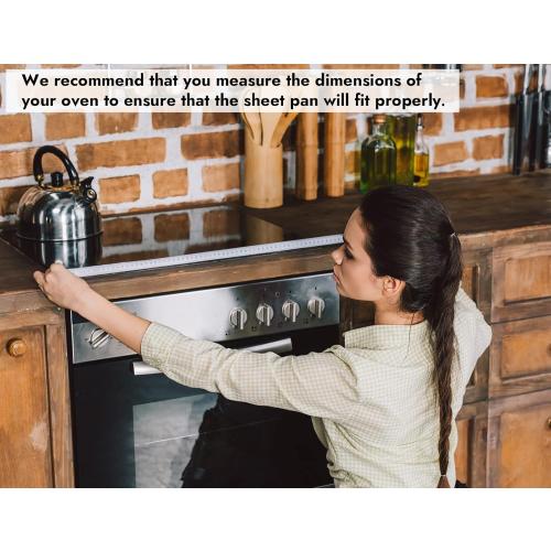 CURTA 6 Pack Aluminum Sheet Pan, NSF Listed Full Size 26 x 18 inch Commercial Bakery Cake Bun Pan, Baking Tray