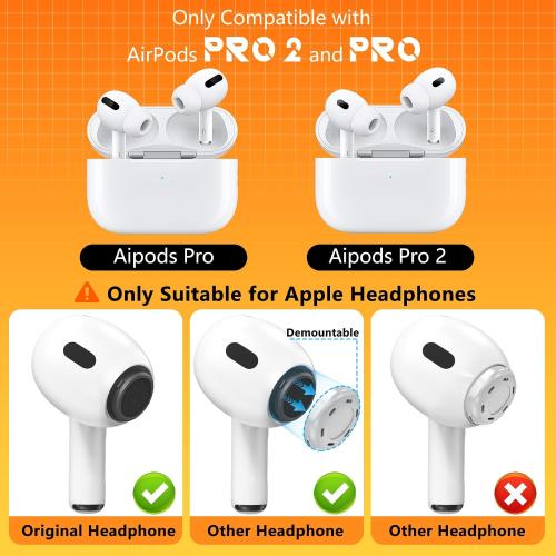 Inesore 4 Pairs Replacement Ear Tips for AirPods Pro 2nd/1st (White)