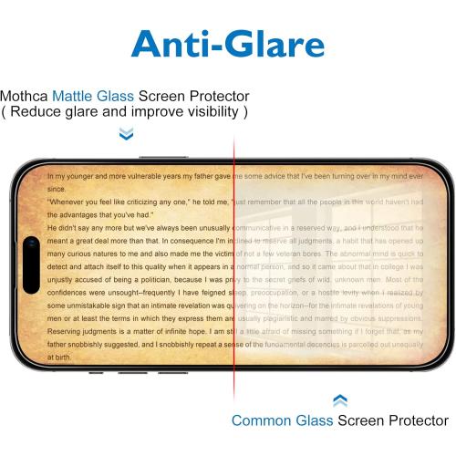 Mothca Matte Glass Screen Protector for iPhone 14 Pro Anti-Glare & Anti-Fingerprint Tempered Glass Clear Film Case Friendly Easy Install Bubble Free for iPhone 14 Pro 6.1-inch (2022)-Smooth as Silk