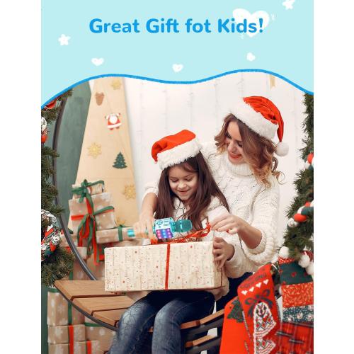 Amazmic Kids Karaoke Microphone Machine Toys for Girls Bluetooth Microphone with LED Light, Christmas Birthday Gift for Girls Boys 3 4 5 6 7 8 9 10 11 12 Year Old Kids Toys(Blue)