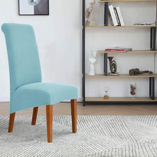 Deisy Dee Stretch XL/Oversized Soft Spandex Extra Large Dining Room Chair Covers for Kitchen Dining，Removable Washable Chair Protectors Slipcovers (Baby Blue, 2)