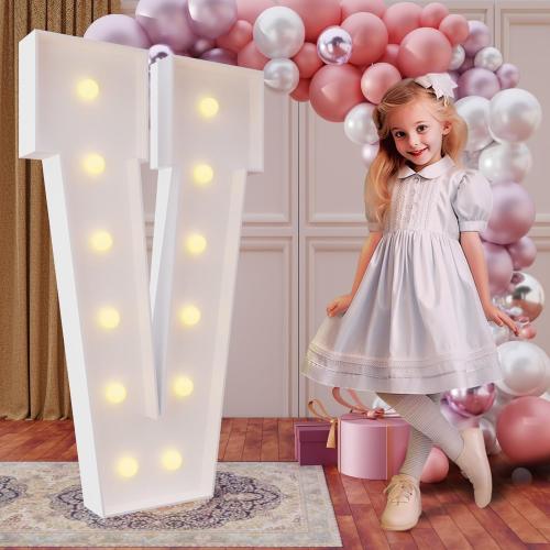 imprsv 4FT Marquee Light Up Letters for Birthday Party Decorations Large Marquee Letters for Wedding Event Bridal Shower Engagement Anniversarty Party Decor,Letter V
