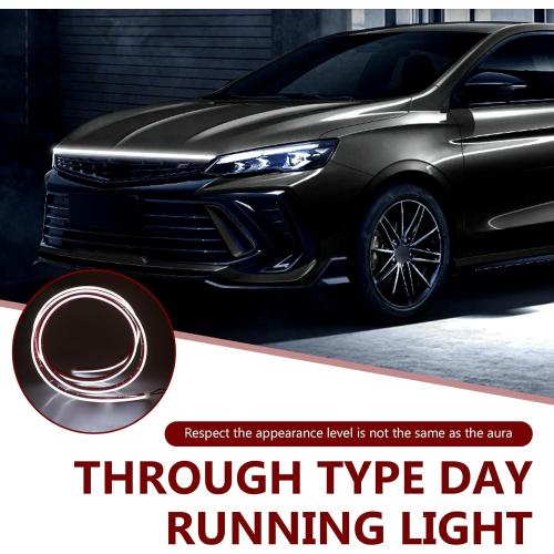 1 PC Car Hood Gap LED Light Bar, 70 Through-Start Scanning Cool Decorative Light Strips, Hidden Installation Waterproof Daytime Running Lights, Universal for Cars Exterior Lights (White)