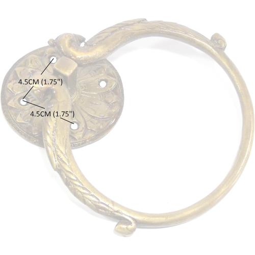 7.5 Inches - Brass Hand Towel Hanger Holder | Hand Towel Hanger Holder | Towel Holder for Bathroom in Twin Peacock Design