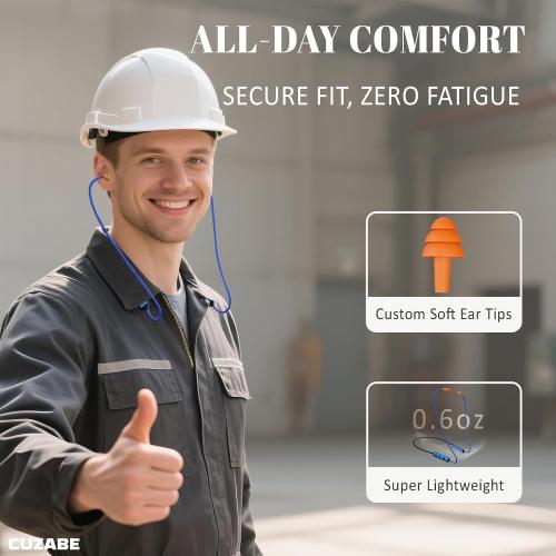 Bluetooth Earplug Headphones for Work, Replaceable Ear Tips