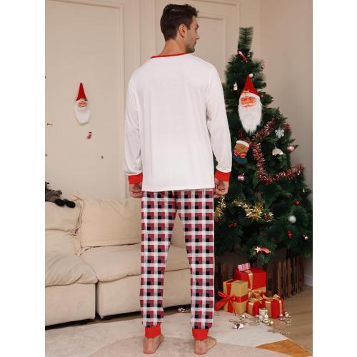 Size Medium Family Christmas Matching Sets Deer Checked Merry Christmas Outfits White