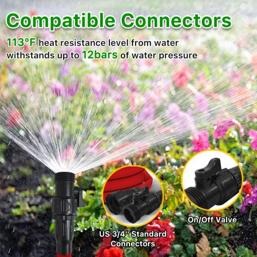 Garden Hose, 75FT Water Hose, Outdoor Hose with 3/4 Fittings, Water Pipe, Convenient Storage Useful House Gifts for Lawn Car Watering Plants Red