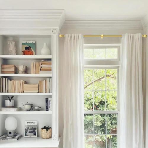 Curtain Rods for windows 28-78 inch, 5/8 inch Decorative Gold Splicing Heavy Duty Metal Curtain Rod set with Brackets