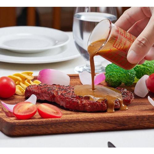 High Borosilicate Glass Measuring Cup-V-Shaped Spout，Glass Measuring Beaker for Kitchen or Restaurant, Easy to Read, 60 ML (2 Oz)-Pack of 2