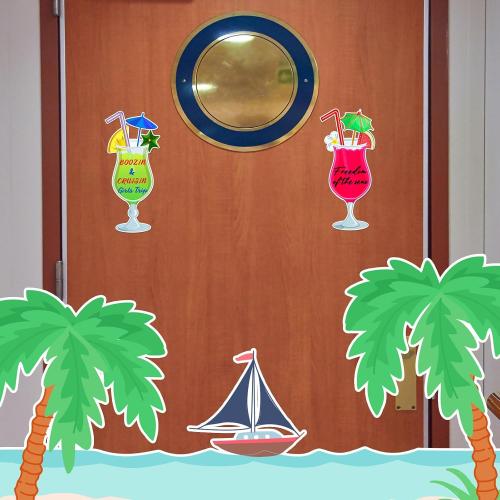 Konohan 2 Pcs Cruise Door Magnets Decoration with 3 Paint Pens, Mixed Color