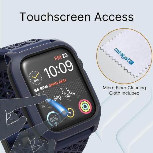 Catalyst Case- Designed for Apple Watch Series SE 2022, Series 6/5 and 4 44mm, Buckle Edition, Drop Proof 9.9ft, Sport Band, Breathable, Rugged, Free Microfiber Cloth is included - Navy Blue