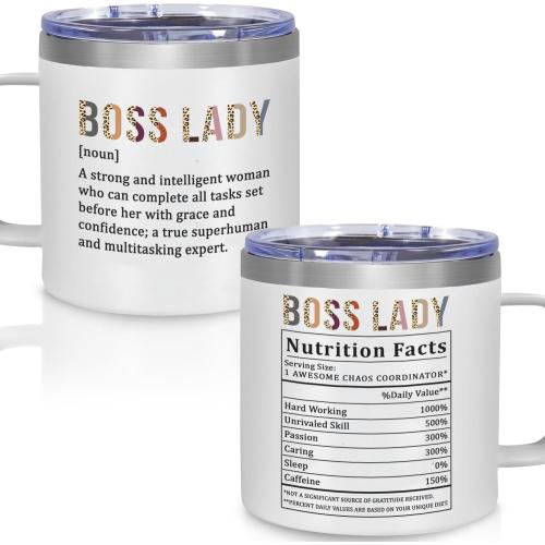 14 Oz Tumbler for Lady Boss, Inspirational Cup for Leader, Manager, Women Coworker – Birthday, Christmas, Boss Day Gift Idea