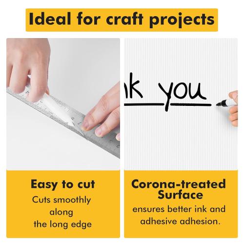 Corrugated Plastic Board 24x36 inch - 4 Pack White Plastic Poster Board, 3/16'' (5MM) Thick Blank Board, Waterproof Sheets for Indoor & Outdoor Use, Displays