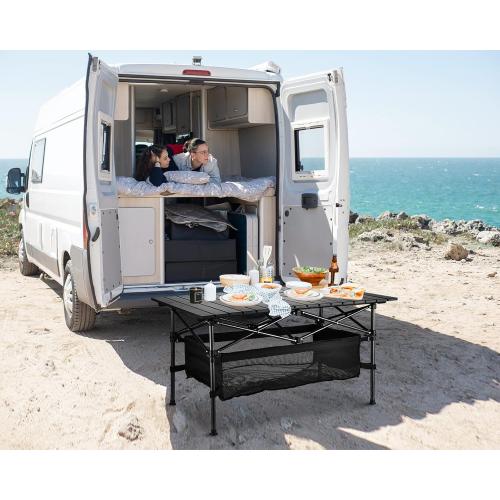 Lightweight Aluminum Folding Camping Table (47” x 21.65” x 26.7”), Portable Roll-Up Design for Outdoor, Camping, Beach, BBQ, Patio, and Picnic, Durable & Waterproof with Carrying Bag