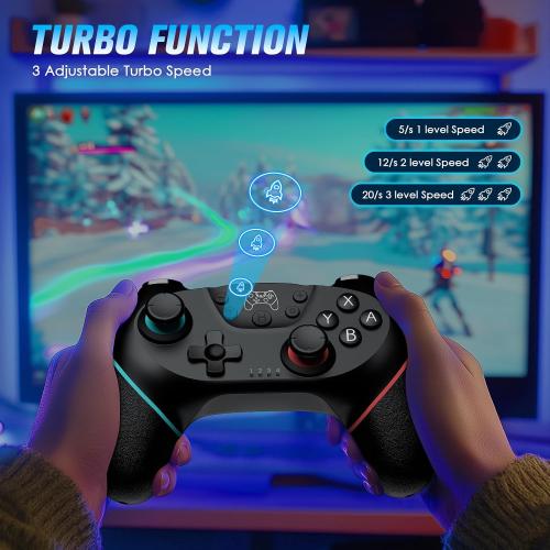 VidPPluing 2 Pack Switch Controllers, Wireless Switch Pro Controller for Switch 2/Switch/Lite/OLED, Game Controller with Motion Sensor/Vibration/Turbo/Wakeup/Charging Cable