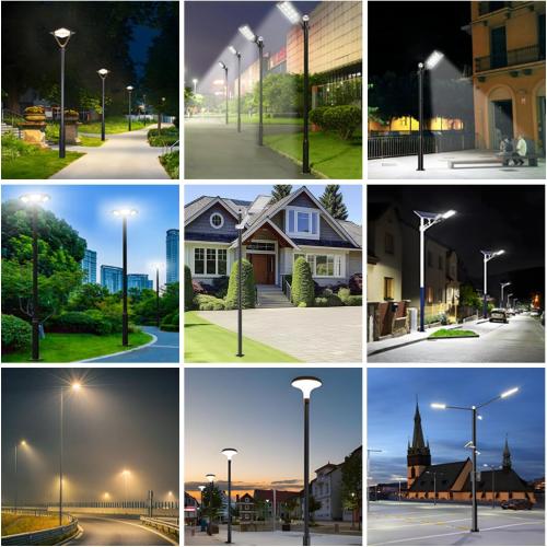 Street Light Pole 13Ft Tall, Solar Split Street Lamp Post for Outdoor Light Galvanized Heavy-Duty Metal Light Pole with Mounting Steel Anchors for Patio, Street Basketball Courts