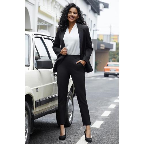 Kelyaa Women's 2 Piece Suit Set Business Casual Slim Fit One Button Blazer and Pant Suit for Office Work Professional Outfits