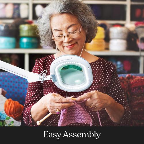 Brightech LightView Pro Magnifying Glass with Stand and Light – Magnifying Floor Lamp with 6-Wheels on a Sturdy Base for Facials – LED Work Light with XL Magnifier Glass for Crafts and Projects