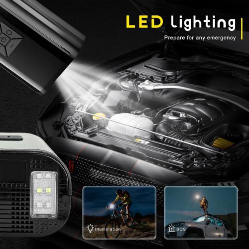 Tire Inflator Portable Air Compressor, 150PSI Electric Tire Pump with Digital Pressure Gauge LED Light, 12V DC Multifunctional Smart Air Pump for Cars Motorcycles Bikes Balls