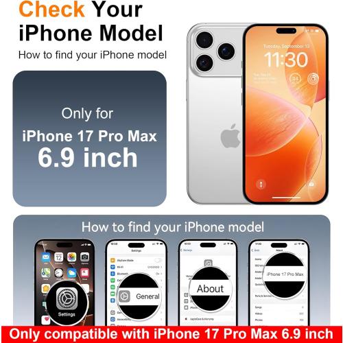 SPIDERCASE Magnetic for iPhone 17 Pro Max Case,with [3 Stand Ways] [Military Grade Drop Protection] with Invisible Stand Shockproof Slim Case for iPhone 17 Pro Max 6.9 inch,Clear