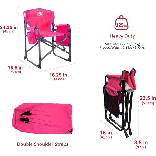 SUNNYFEEL Small Camping Chair, Portable Folding Aluminum Directors Chairs Lightweigh with Cup Hold, Pocket for Beach,Trip,Picnic,Outdoor Sports Events Foldable Camp Lawn Chair with Backpack Straps