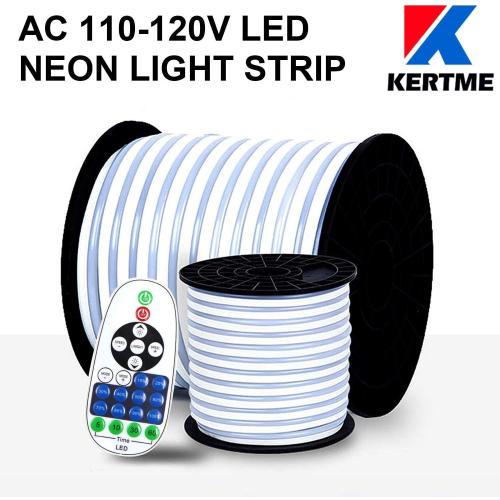 Neon Led Type AC 110-120V LED NEON Light Strip, Flexible/Waterproof/Dimmable/Multi-Modes LED Rope Light   23 Keys Remote for Home/Garden/Building Decoration (16.4ft/5m, Red)