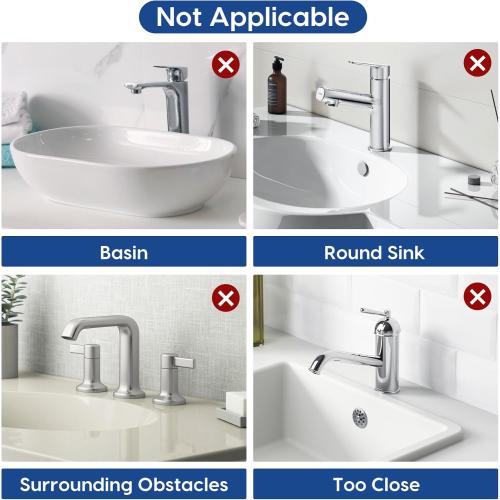 24 Inch Silicone Faucet Mat for Kitchen Sink Splash Guard - 7° Slope Upgraded Water Draining Mat with Fasten Button for Bathroom Area (Gray, 24''x5.5'')