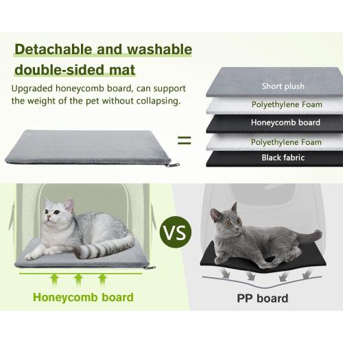 Grey Pecute Cat Carrier Backpacks, Expandable Cat Backpack with Breathable Mesh, Pet Carrier Backpack for Cats Small Dogs Puppies, Dog Carrier Backpack Great for Travel Hiking Camping Outdoor