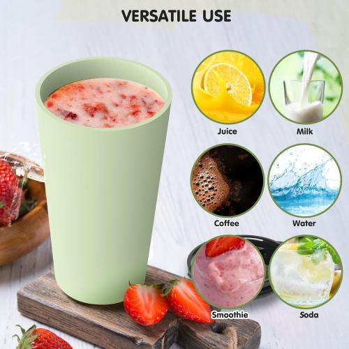 4 Pack Plastic Travel Coffee Mug Set, 20 oz Spill Proof Drinking Cups with Lids, Pobtable to Go Camping Coffee Tumbler Reusable Coffee Mugs with Lids, Dishwasher & Microwave Safe