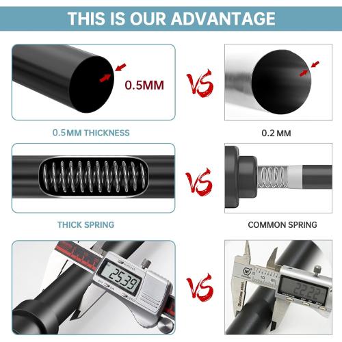 Matte Black 32-62 BRIOFOX Tension Curtain Rod Adjustable 32 to 62 inch - Spring Tension Shower Curtain Rod No Drilling Non Slip