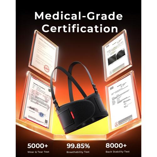 Medical-Grade Work Back Brace with Adjustable Shoulder Straps [Stronger Support & Breathable Mesh] Lower Back Support Belt for Men Women - Pain Relief for Lifting, Warehouse, Construction & Moving