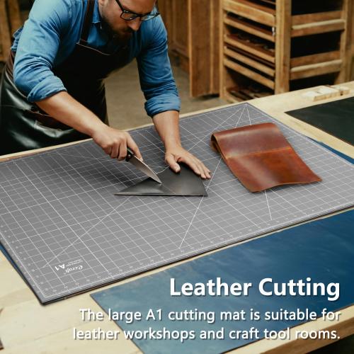 Ecraft Large Self Healing Cutting Mat: 24 x 36 Double Sided 5-Ply Hobby Mat, A1 Rotary Cutting Sewing Mat for Crafts, Fabric,Sewing,Quilting,Scrapbooking,Projects,Grey/Black