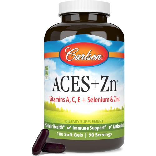 Carlson - ACES   Zn, Vitamins A, C, E   Selenium & Zinc, Cellular Health & Immune Support, Antioxidant, 180 Softgels