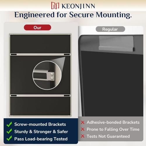 Keonjinn 24 x 30 Inch Brushed Nickel Bathroom Mirrors for Over Sink, Beveled Rectangle Framed Mirrors for Wall, Farmhouse Bathroom Vanity Mirror, Tempered Glass, Square Corner