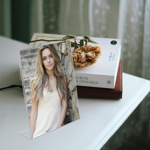 6Pack 8x10 Clear Acrylic Picture Frames, Set Of 6 Clear Acrylic Frameless Transparent Frame Gift for Desktop Display, Vertical Standing Picture or Display Sign Holder with Inserts for Home Office
