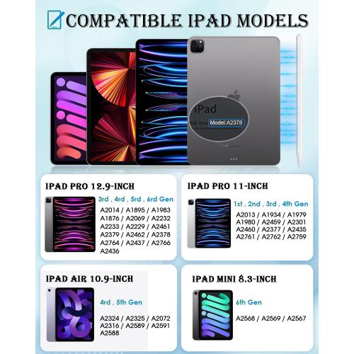 Magnetic Wireless Charging Pencil 2nd Generation, Stylus Pen Same as Apple Pencil 2 Gen, Compatible with iPad Pro 11 in 1/2/3/4, iPad Pro 12.9 in 3/4/5/6, iPad Air 4/5, iPad Mini 6