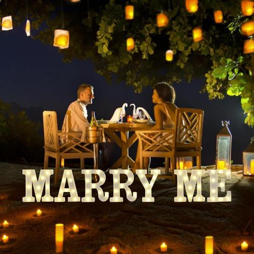 Marry Me Light Up Letters, Will You Marry Me Sign Decorations, LED Marquee Letter Lights, Decorative LED Alphabet Lamp, Battery Operated, Warm White Sign for Proposal Decorations