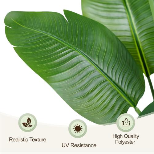 Lifelike Bird of Paradise Artificial Plant,5ft Faux Banana Leaf Tree with 10 Trunks - Perfect Indoor Silk Floor Plant for Home Decor in Living Room, Office, and Bedroom 1Pack