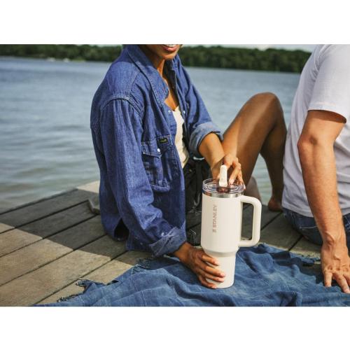 STANLEY Quencher ProTour Flip Straw Tumbler with Leakproof Lid 40 oz | Built-In Straw and Handle | Cup Holder Compatible for Travel | Insulated Stainless Steel Cup | BPA-Free | Frost