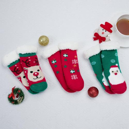 Century Star Toddler Girls Boys Christmas Socks with Grips Cotton kids Slipper Socks Baby Winter Non Slip Fuzzy Sock