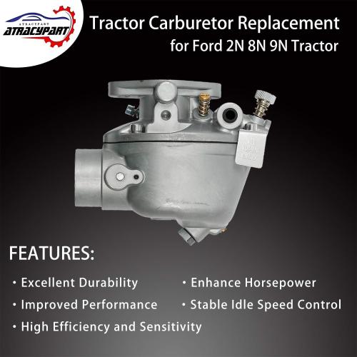 Ford 8N Marvel Schebler Carburetor | Heavy-Duty Carb Fit for Ford Tractor 2N 9N (1939-1952) | Replace# 8N9510C, 9N9510A, B3NN9510A, TSX33, TSX241A, TSX241B, TSX241C