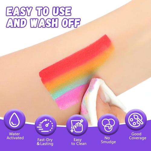 Face Painting Kit for Kids,54&18 Colors Professional Face Paint Makeup Kit | Water Activated Face Paint Palette, Body Paint for Adults,Non Toxic Makeup for Halloween,Christmas,Cosplay,Parties, Birthdays